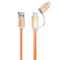 Кабель для iPhone/ iPad HOCO Lightning-USB + MicroUSB Data Jelly Metal 120cм - фото 7275